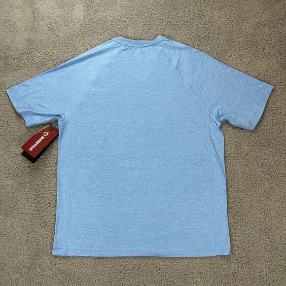 Wolverine Brand Adult Medium Blue Poly Blend Short Sleeve Shirt - Picture 9 of 12